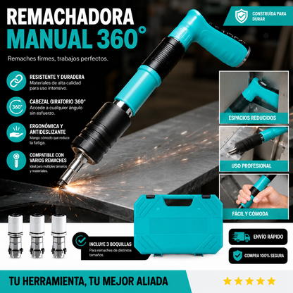 Pistola de Clavos Manual + 100 Clavos Incluidos